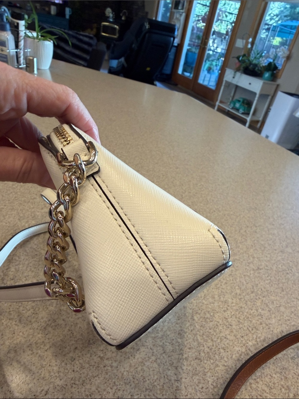 kate spade Cream Saffiano Dome Crossbody with Gold chain - Picture 14 of 14